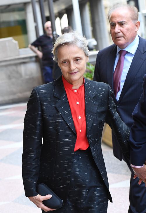 Marilyn Bodnar arrives at the Downing Centre Court today. (AAP)