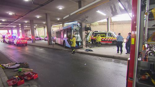 Two people have been seriously injured after a bus crashed in Sydney's west during peak hour this morning.