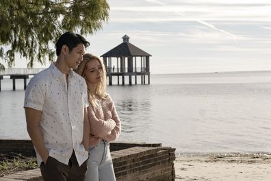 Harry Shum Jr and Jessica Rothe in All My Life, directed by Marc Meyers.