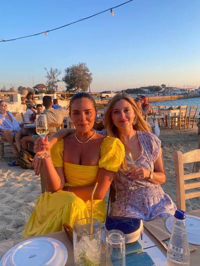 Olympia Valance and Holly Valance in Greece