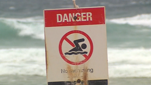 Powerful swell is pounding the coast, with waves of around four metres hitting the Gold Coast.