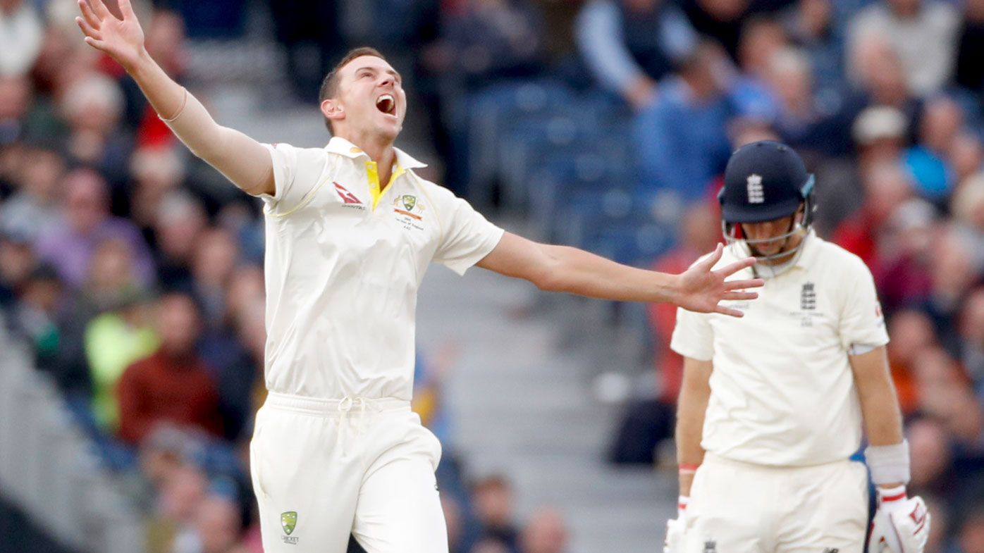 Hazlewood's delight after removing the English captain