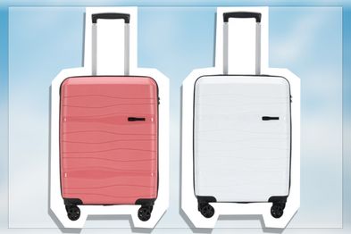 9PR: Swiss Equipe Brighton Hard-Side Suitcase, Pink and White