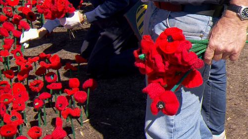 Volunteers have knitted the poppies during the past 18 months.