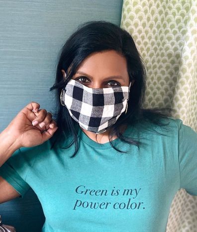 Celebrities, wearing face masks, coronavirus pandemic, Mindy Kaling