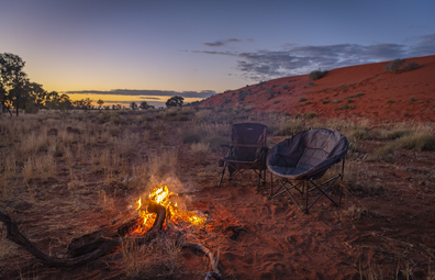 Campfire in the Australian outback