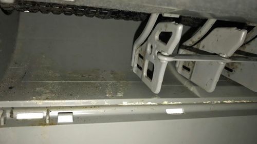 A photo showing the mould growing inside the air conditioner of Ms Buhagiar's rental property. (Photo: Carly Buhagiar)