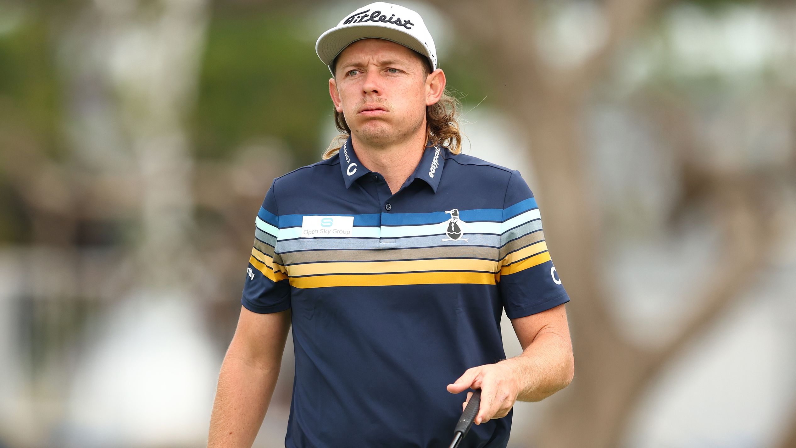 Cameron Smith reacts during day one of the 2022 Australian PGA Championship at the Royal Queensland Golf Club. (Photo by Chris Hyde/Getty Images)