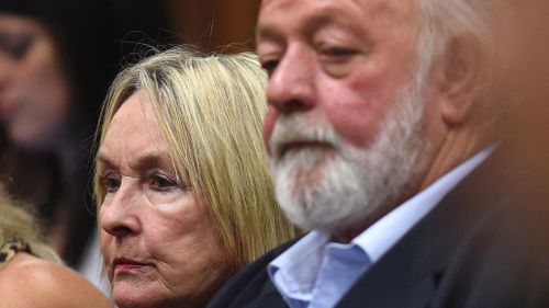 Reeva Steenkamp's parents, Barry and June Steenkamp, listened intently during the court proceedings today. (Getty Images)