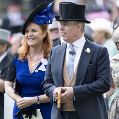 Sarah Ferguson, Duchess of York and Prince Andrew, Duke of York on day 4 of Royal Ascot at Ascot Racecourse on June 19, 2015 in Ascot, England.  