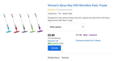 An ad for a "women's" mop on Groupon.