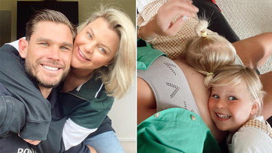 AFL golden couple Tom Hawkins and his wife Emma are expecting their third child.