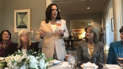 Kamala Harris at home in the Vice President&#x27;s residence