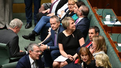 Opposition Leader Bill Shorten (centre) during the debate. (AAP)