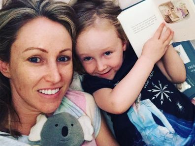 Nine newsreader Davina Smith and her daughter