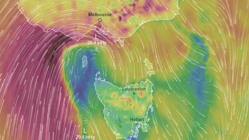 De fortes rafales de vent sont prévues dans certaines parties de Victoria et de la Tasmanie 