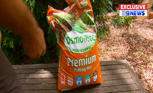 The bacteria was linked to a $8 bag of potting mix he had purchased from Bunnings. (9NEWS Exclusive)
