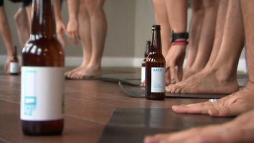 'Broga' classes are being held for free at The Hack in Port Melbourne. (9NEWS)
