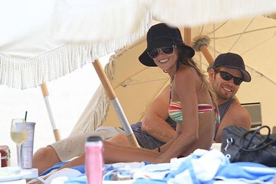 Aussie actress Sharni Vinson hit the beach in Florida with her <i>Twilight</i> star boyfriend Kellan Lutz.
