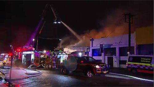 Firefighters worked for more than two hours to put the fire out. Picture: 9NEWS.