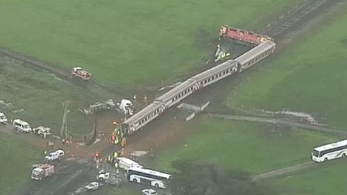 A train and truck collision in regional Victoria has left 19 people injured. (9NEWS)