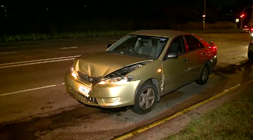 Police allege the driver left the scene of the accident and was pulled over on Parramatta Road.