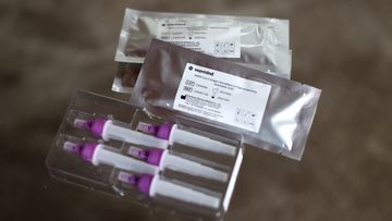 In this photo, an illustration of a COVID-19 rapid antigen test kit is pictured. Supermarkets around Australia will soon start to roll them out for sale.