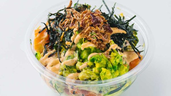 Poku's kingfish, hijiki and avocado poke bowl