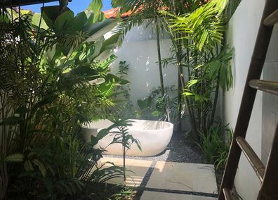 Bali resort outdoor bathroom