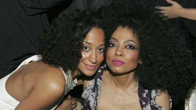 Tracee Ellis Ross and Diana Ross at the Pre-GRAMMY Awards Party in 2005.