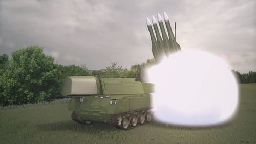 A graphic showing a Buk missile, similar to the one that investigators believe shot down flight MH17.