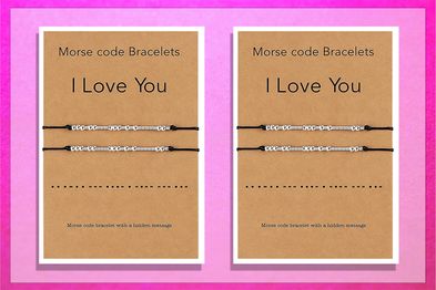 9PR: I Love You Morse Code Bracelets Friendship Couple Message Bead Bracelet for Women Girls Men Inspirational Birthday Christmas Jewelry Gift Mother Daughter Sister Best Friend Matching Chain Present Valentine's Day Gift, 10 2 inch, Stainless Steel