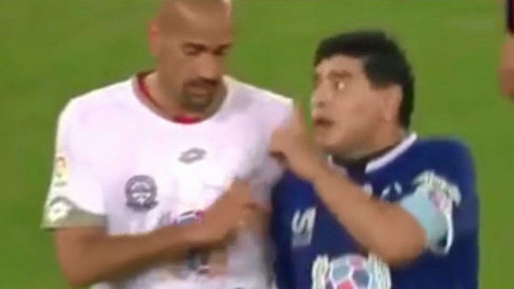 Football: Maradona stuns with foul-mouthed spray
