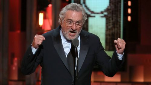 The CBS television audience heard dead silence instead before he raised his arms — twice — and earned a sustained standing ovation. Picture: AP
