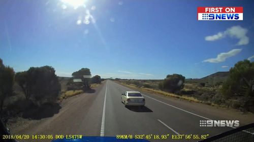 The near-miss unfolded on Friday in Port Augusta. (9NEWS)