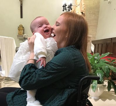 Chloe Kennedy spinal injury daughter christening