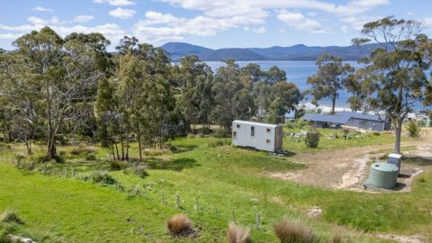 tiny home and portaloo are extras at coastal tasmanian property for sale domain 