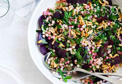 Middle Eastern-inspired beetroot and moghrabieh salad