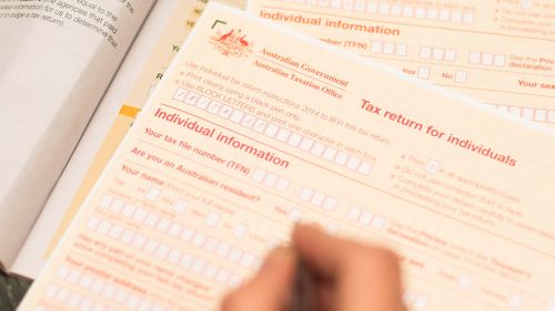 A general view of an individual tax return.