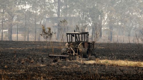 Burnt out tractor 