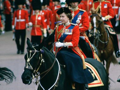 The Queen rides at Trooping the Colour in 1981