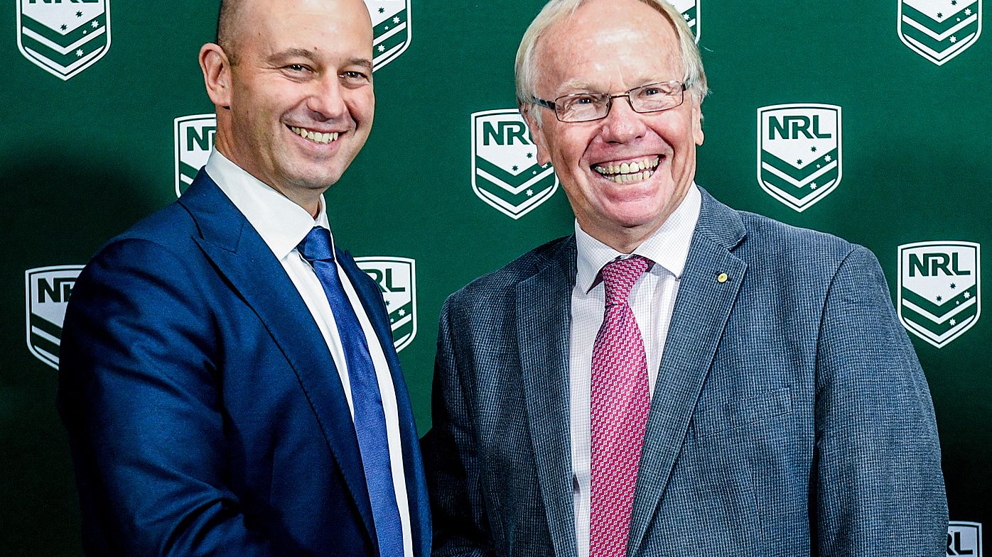 Todd Greenberg and Peter Beattie pose