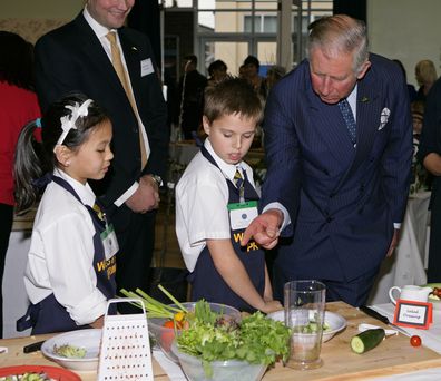 Prince Charles cookery demo school children