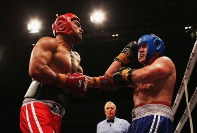 <b>Rugby League stars Paul Gallen and Sam Thaiday have recorded wins over their rugby union opponents in the Fight For Life charity boxing event in New Zealand. </b><br/><br/>The Broncos captain beat Ben Tameifuna by unanimous decision despite giving away 31 kilograms away to the 144kg Chiefs prop.<br/><br/>Cronulla captain Gallen notched his second win in the annual event with a majority points win over All Black Liam Messam.<br/><br/>(All images Getty)<br/>
