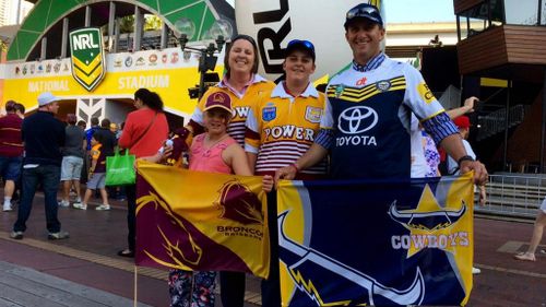 The Lush family are among fans who travelled to Sydney for the final. (9NEWS / Darren Curtis)