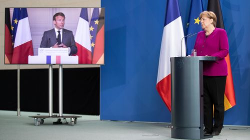 German Chancellor Angela Merkel and French President Emmanuel Macron