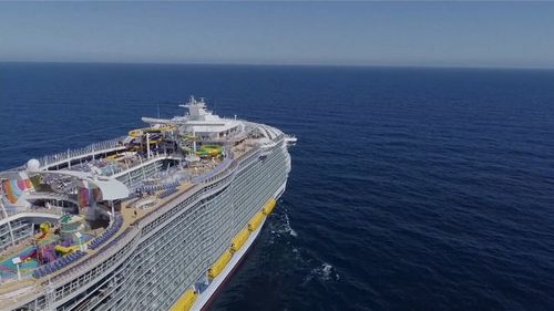 Royal Caribbean's newest mammoth cruise liner, the Symphony Of The Seas, launches on its maiden voyage this weekend. Picture: 9NEWS.