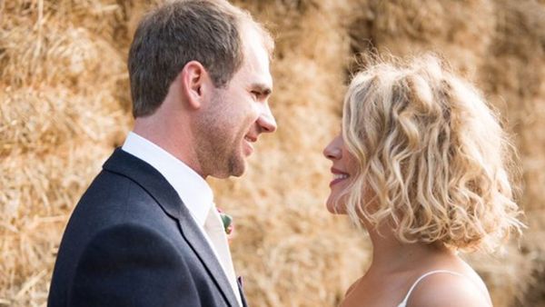 Luca and Becky on their wedding day