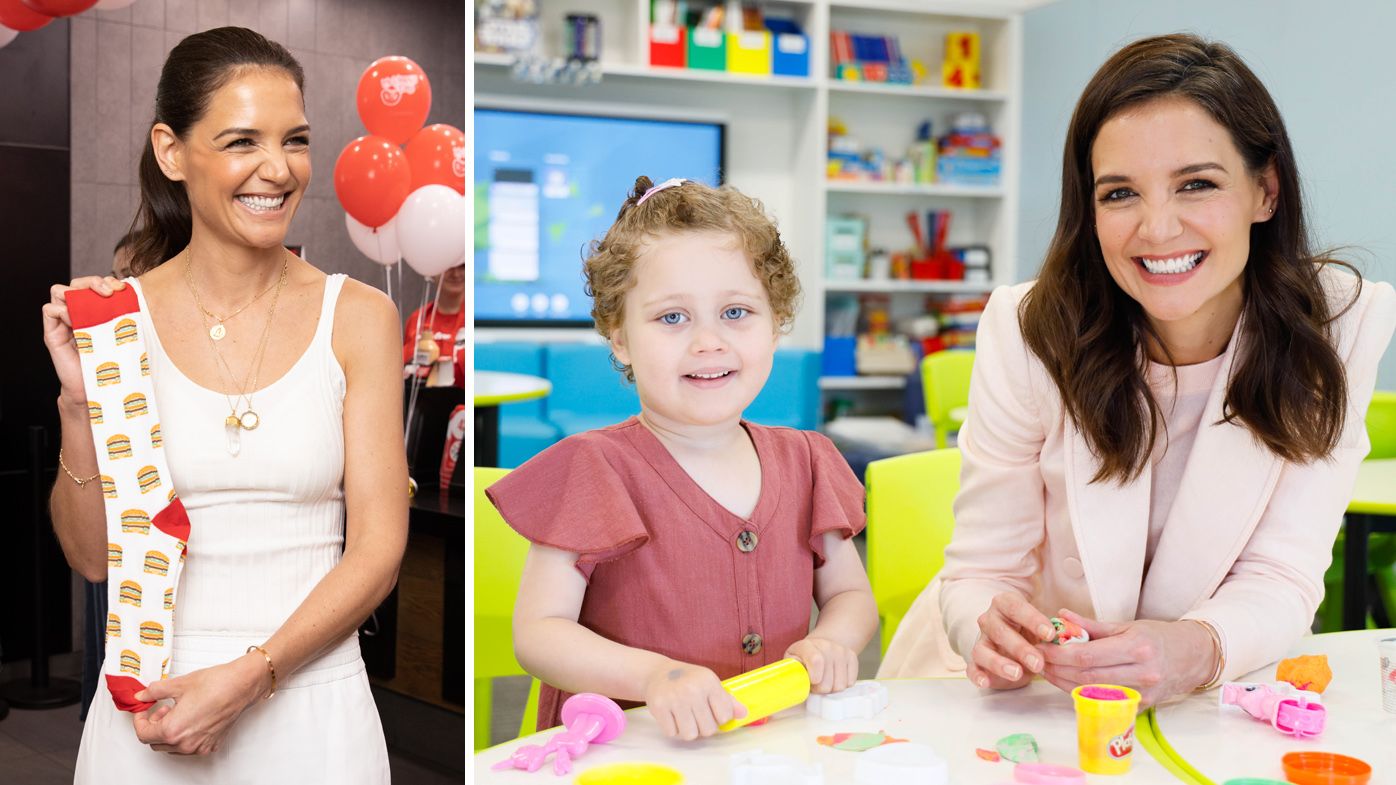 Actress Katie Holmes kicks off McDonald's McHappy Day in Sydney