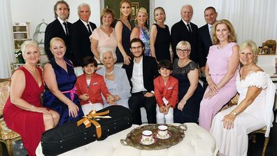 Celine Dion pictured with her family at the 90th birthday celebration for her mother in 2017. Picture left to right are Jacques Dion, Liette Dion, Michel Dion, Ghislaine Dion, Pauline Dion, Clément Dion, Louise Dion, Claudette Dion, Denise Dion, Daniel Dion, Linda Dion, Paul Dion, Manon Dion, Thérèse Dion, Céline Dion, René-Charles Angélil, Eddy & Nelson  (Source: CelineDionWeb.com)https://www.celinedionweb.com/en/event/therese-dion-s-90th-birthday/